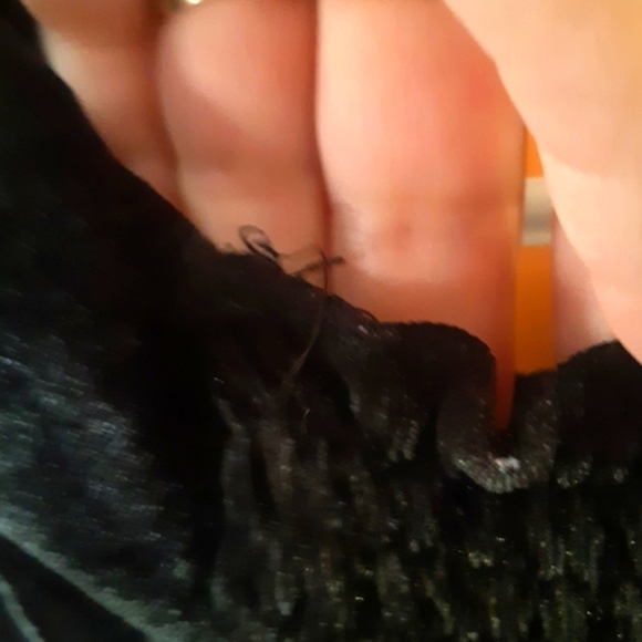 Girls George 6x black velvet dress short sleeve with silver bow casual or fancy - Picture 9 of 12